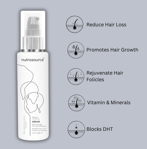 Nutrasource Hair Growth Serum Infused with Cashew and Oatmeal for Men & Women