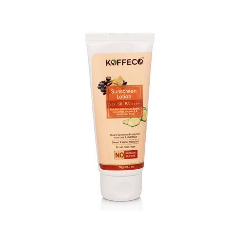 Koffeco Sunscreen Lotion SPF 50 PA++++ (75gm) BOGO