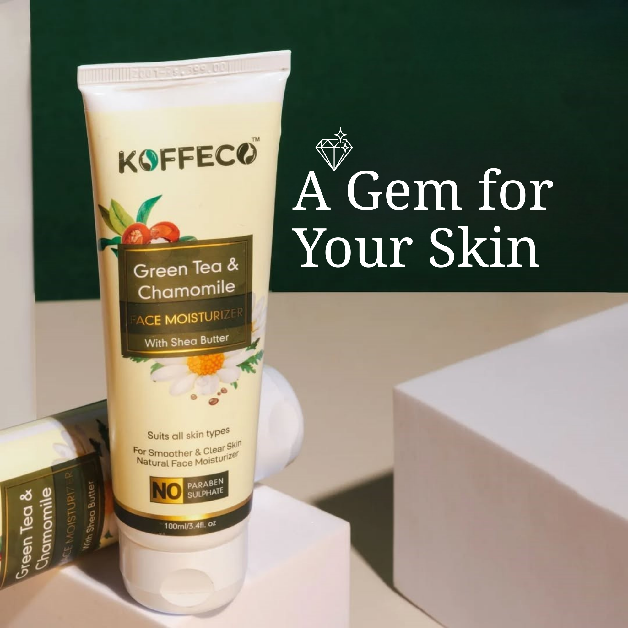 GREEN TEA & CHAMOMILE FACE MOISTURISER 100ml